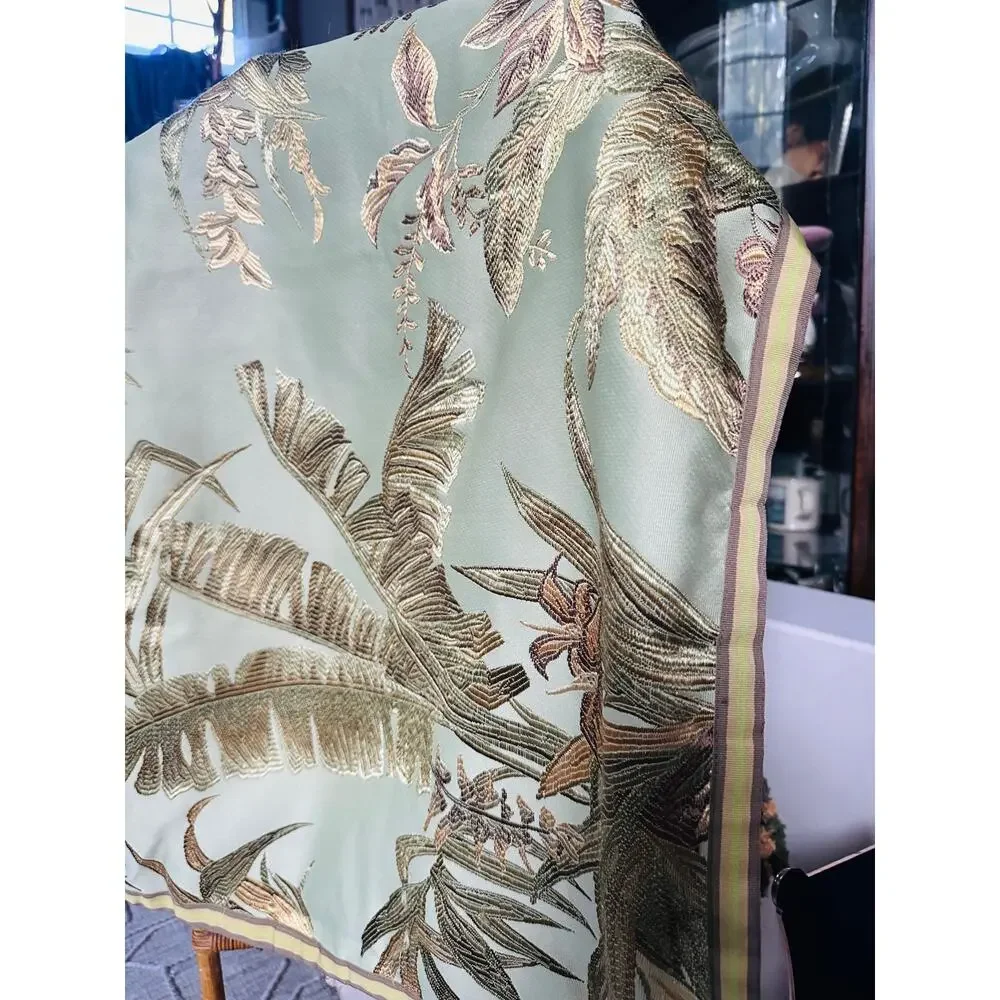 Pillow Shams Pair Green Tropical Floral Botanical chinoiserie Raymond Waites